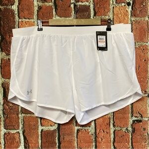 Under Armour Fly By 2.0 Loose Fit Fly By 2.0 White Shorts Mesh Panels Sz 3XL NWT
